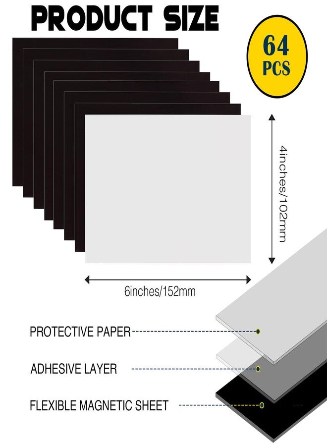 CHUNNIAO Magnetic Sheets with Adhesive Backing for Fridge 4x6 Pictures Magnets (Bulk Pack of 64),Adhesive Photo Magnets for Home/Classroom/Office/DIY Fridge Magnets - Image 2